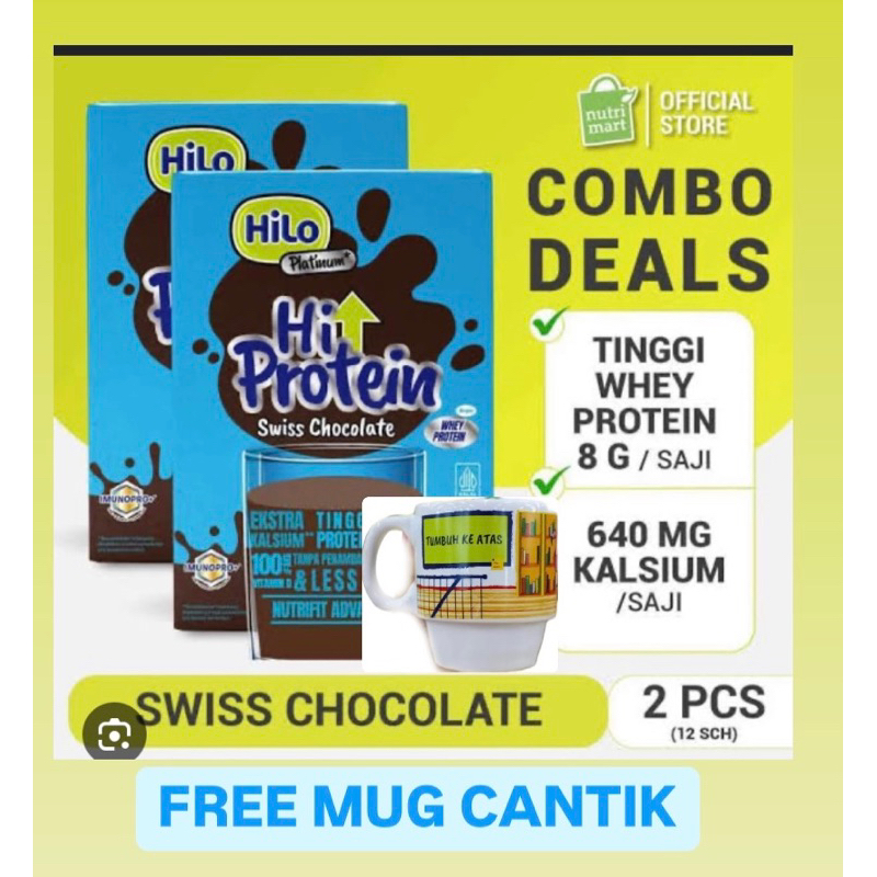 

COMBO DEALS HILO PLATINUM SWISS CHOCOLATE 420gr FREE MUG CANTIK