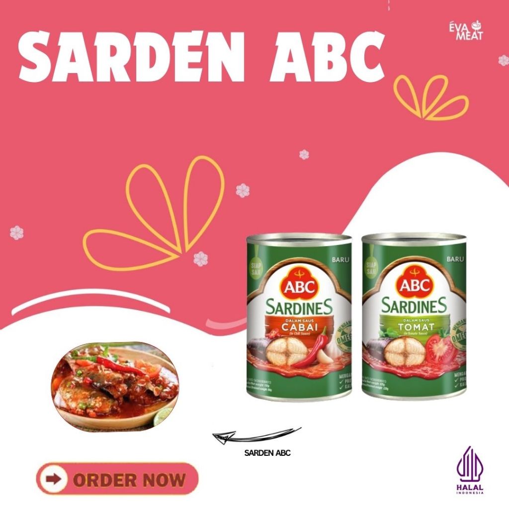 

Sarden ABC / Sarden ABC saus Cabai 155 gr / Sarden ABC saus Tomat 155 gr / Ikan Sarden ABC