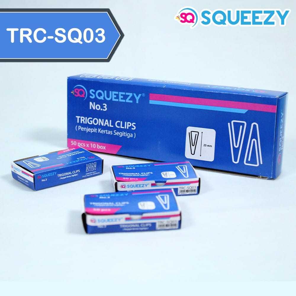 

SQUEEZY Trigonal Clip kertas no 3 (1box besar isi 10pack)