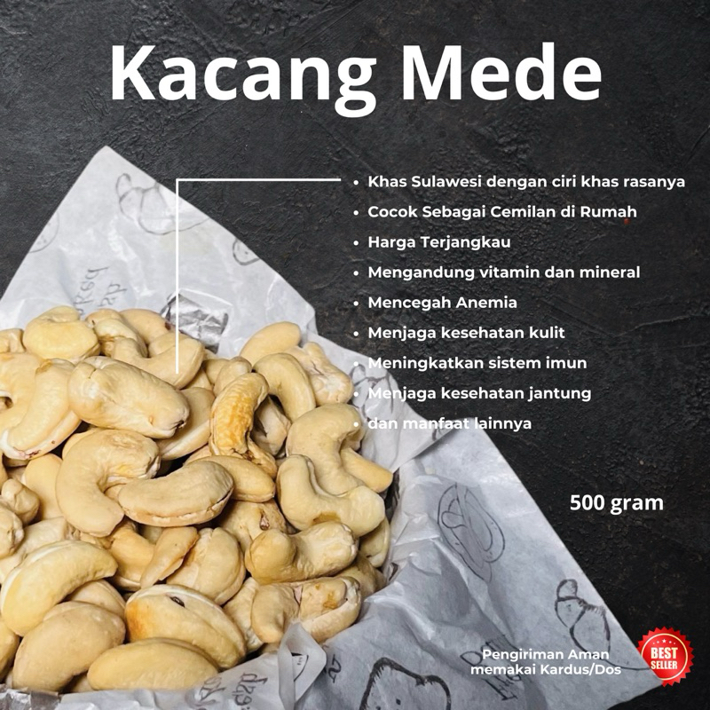 

Kacang Mede Mete Mentah Khas Sulawesi Cashew Nut Repack 500gr