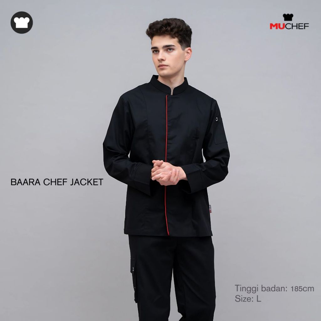 MUCHEF Chef Jacket / Baju Koki Baara Black