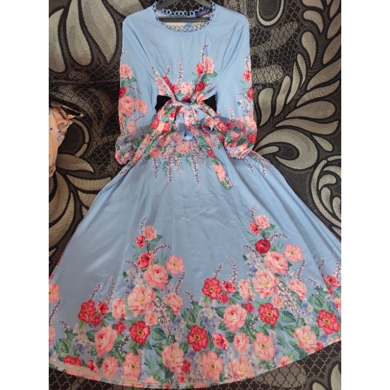 Gamis bangkok / gamis import / gamis bunga / dress bangkok / dress import / dress bunga