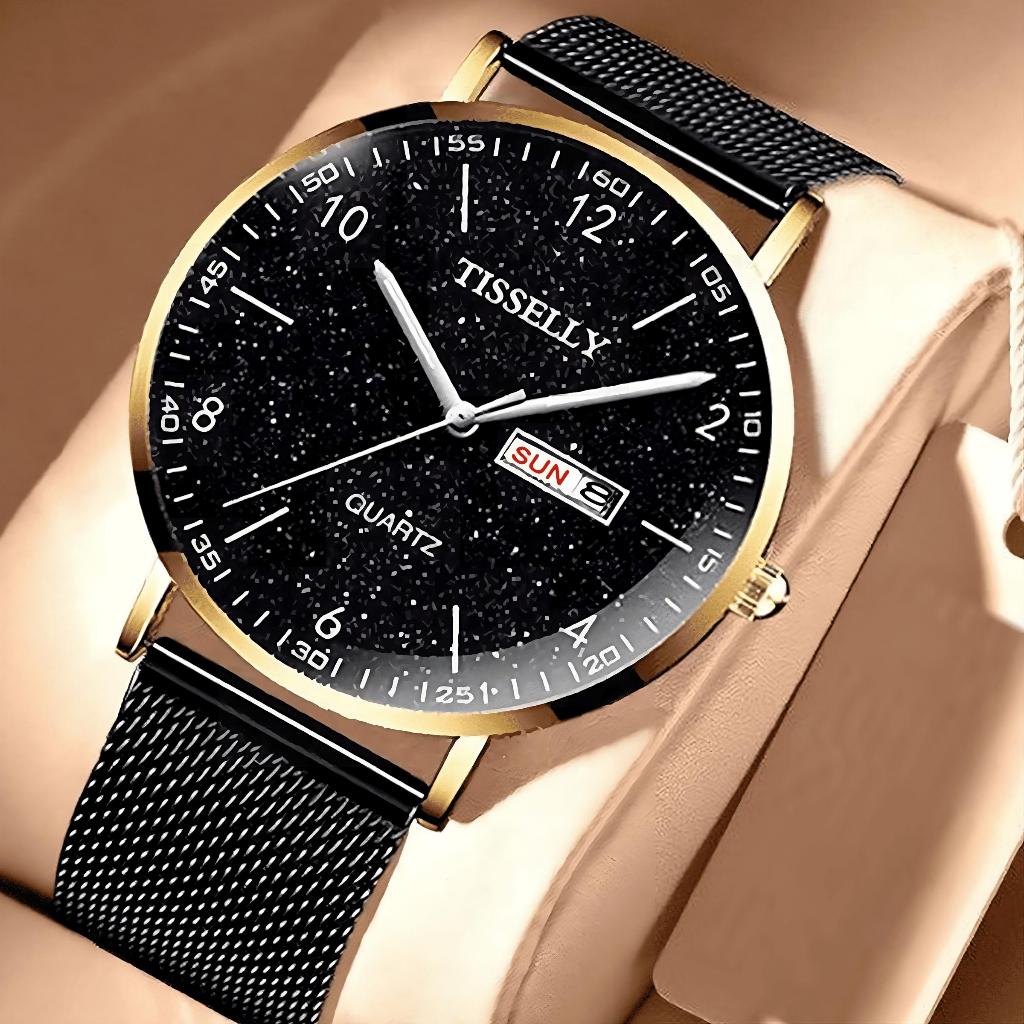 Jam Tangan Pria Kasual Bisnis Dial Tipis New Model Lexier Bintang Galaxy Terbaru Asli Tahan Air Orig