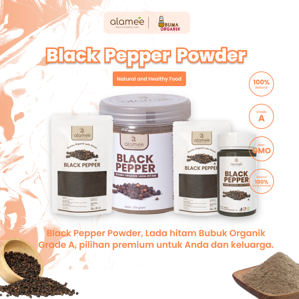 

Lada Hitam Bubuk Black Pepper Powder Merica Ground Rempah Rimpang Murni Asli Tanpa Campuran toples praktis
