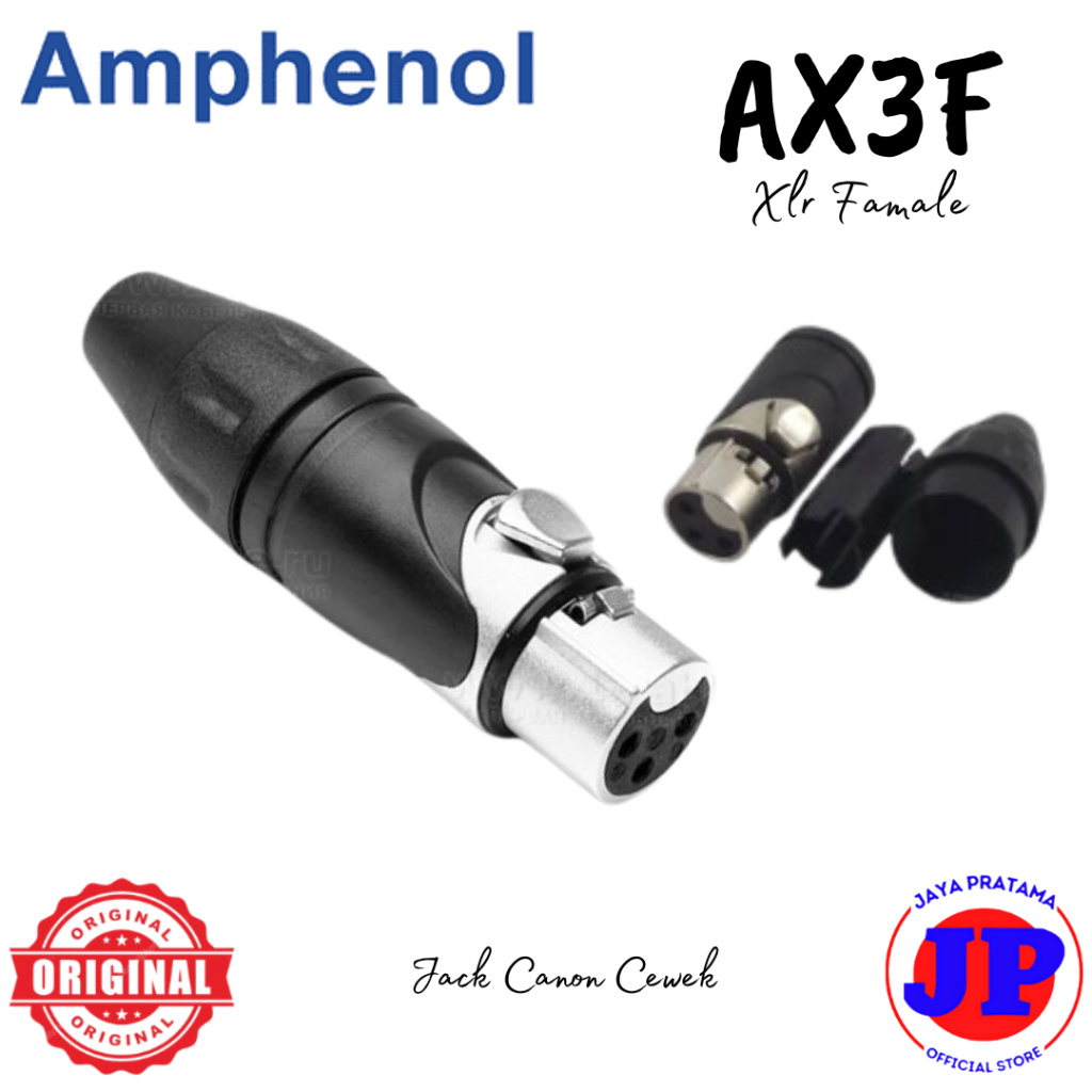 Amphenol AX3F Jack Connector Xlr Female Jack Canon Cewek Original AX-3F