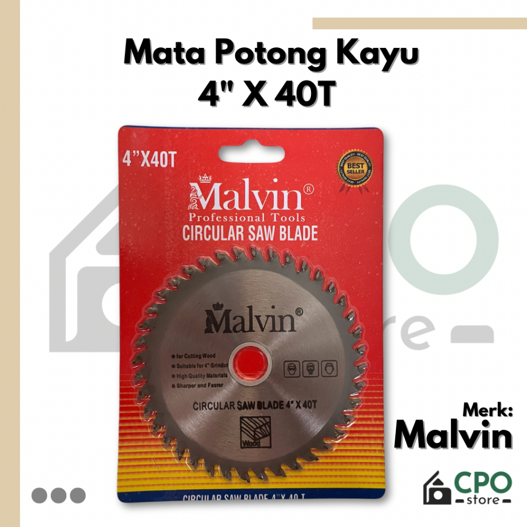 Mata Serkel / Mata Potong Kayu / Mata Gerinda 4" X 40T MALVIN