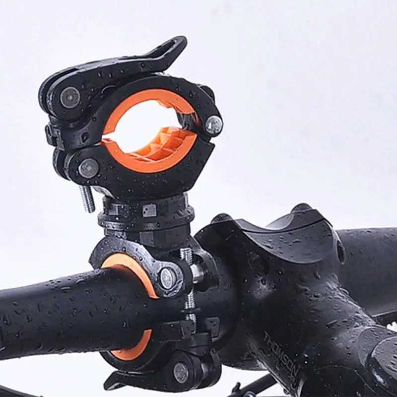 Holder Lampu Sepeda / Clamp Penjepit Senter Stang Sepeda 360 Derajat