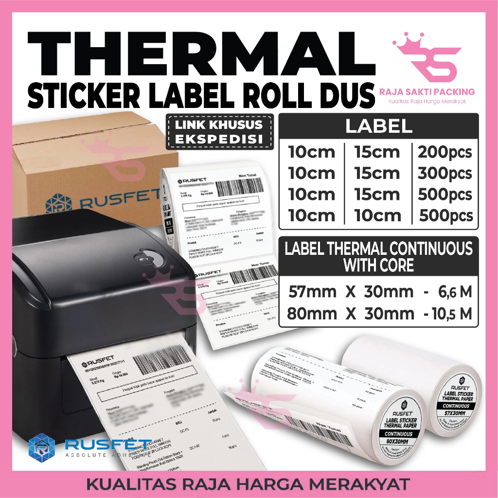 

Label Thermal Resi Barcode Stiker Thermal Roll Untuk Resi Olshop A6 Pos Rusfet Termurah Dus Kargo Ekspedisi