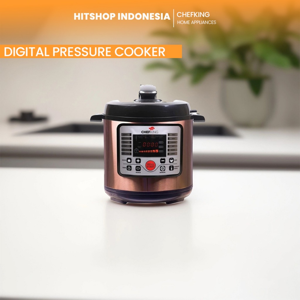Chefking Digital Pressure Cooker 6L Multifungsi Stainless Steel Lux Choco