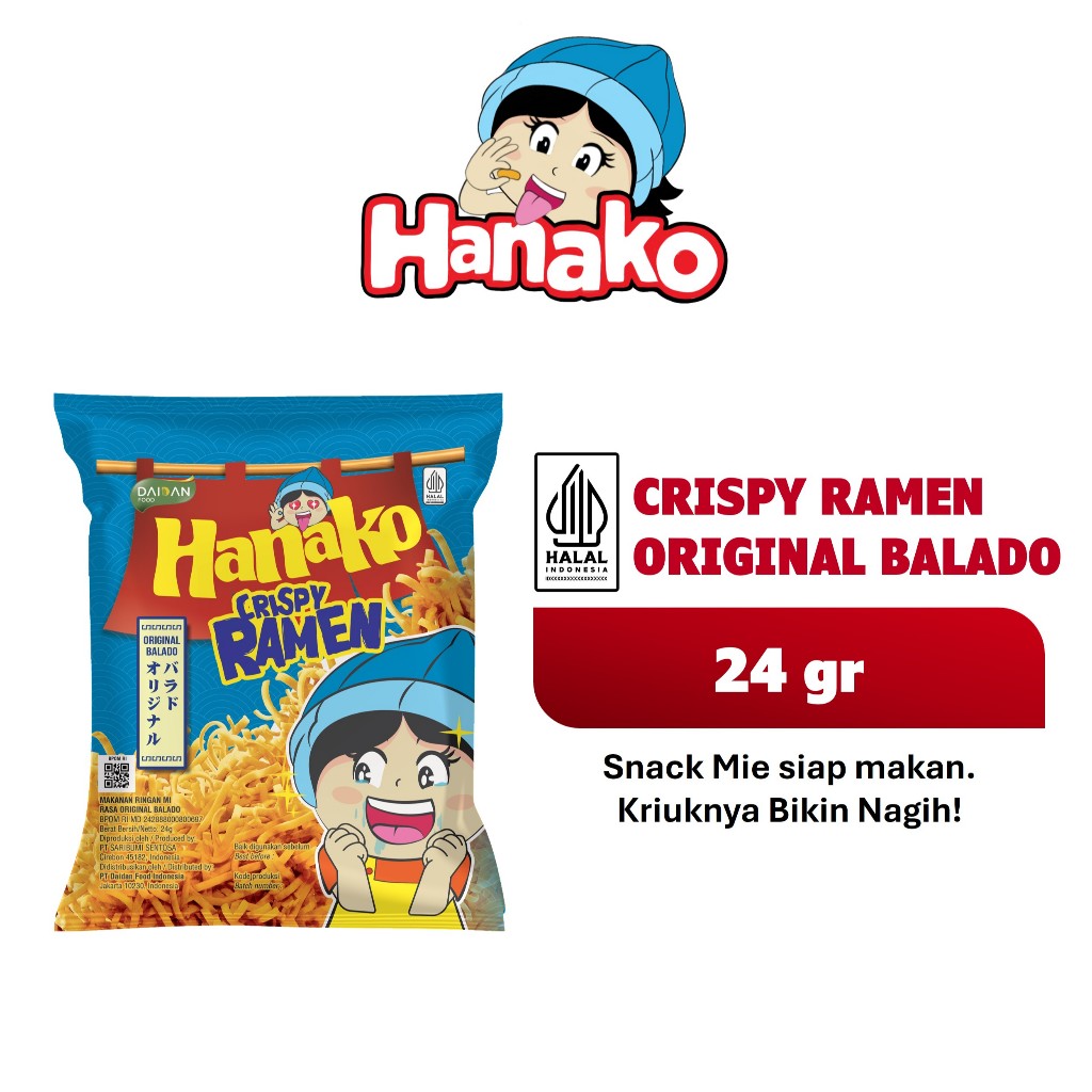 

Hanako Snack Crispy Ramen Original Balado 24 gr