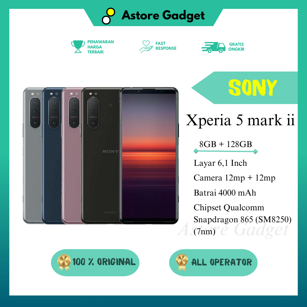 SONY XPERIA 5 Mark ii 5G 8GB 128GB MULUS ORIGNAL - FULLSET - SONY