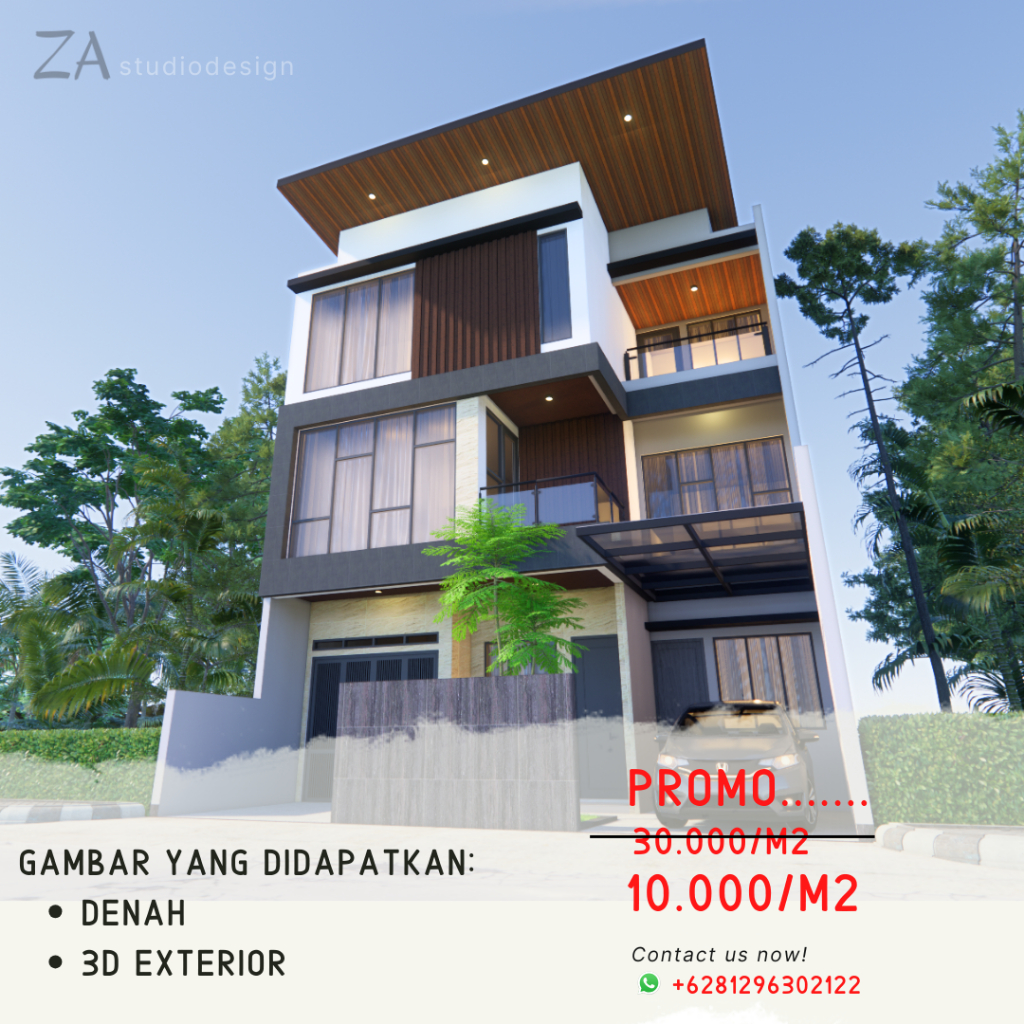 JASA DESAIN RUMAH 3D EXTERIOR GAMBAR KERJA LENGKAP PBG IMB