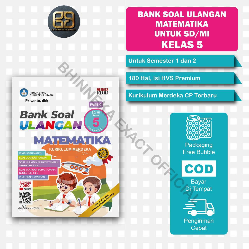 Bank Soal Ulangan MATEMATIKA KELAS 5 SD/MI Kurikulum Merdeka Semester 1 & 2
