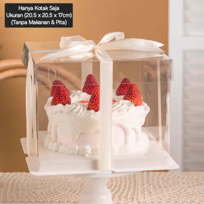 

Cake Box 20,5x20,5x17cm | Kotak Mika Transparan | Box Mika Transparan | Kotak Kue | Flower Box | Souvenir Box | Gift Box | Kotak Kado | Dus Kue | Kemasan Kue