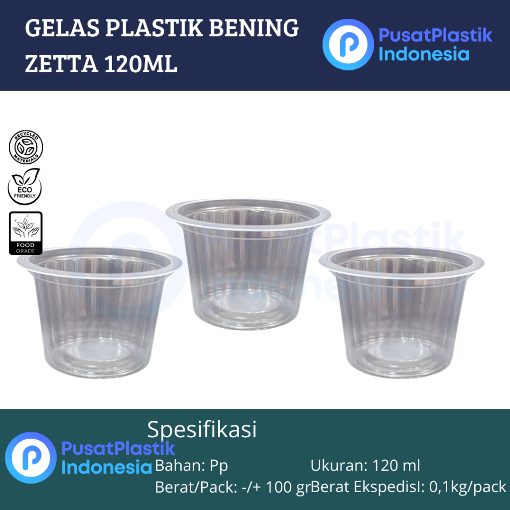 Gelas Plastik Bening Zetta 120ml | Gelas Bening Plastik