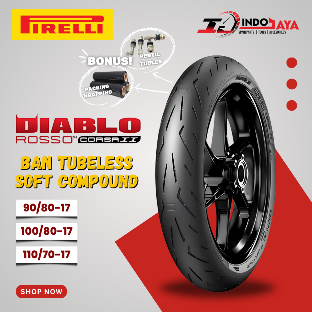 [READY COD] BAN PIRELLI DIABLO ROSSO CORSA 2 ( 90/80-17 / 100/80-17 / 110/70-17 ) SOFT COMPOUND RING