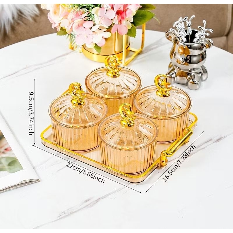 Toples Nampan Mini Gold Toples Nampan Mini Transparan Toples Kue Lebaran Toples Kristal