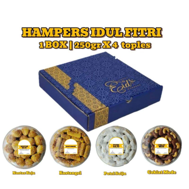 

HAMPERS KUE LEBARAN isi 4 toples Ukuran 250gr