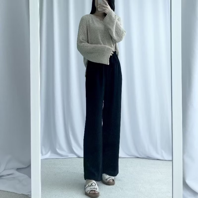 celana panjang Polo Linen/ kulot Polo linen/ Celana Panjang Wanita Adem/Celana kulot wanita Polo Lin