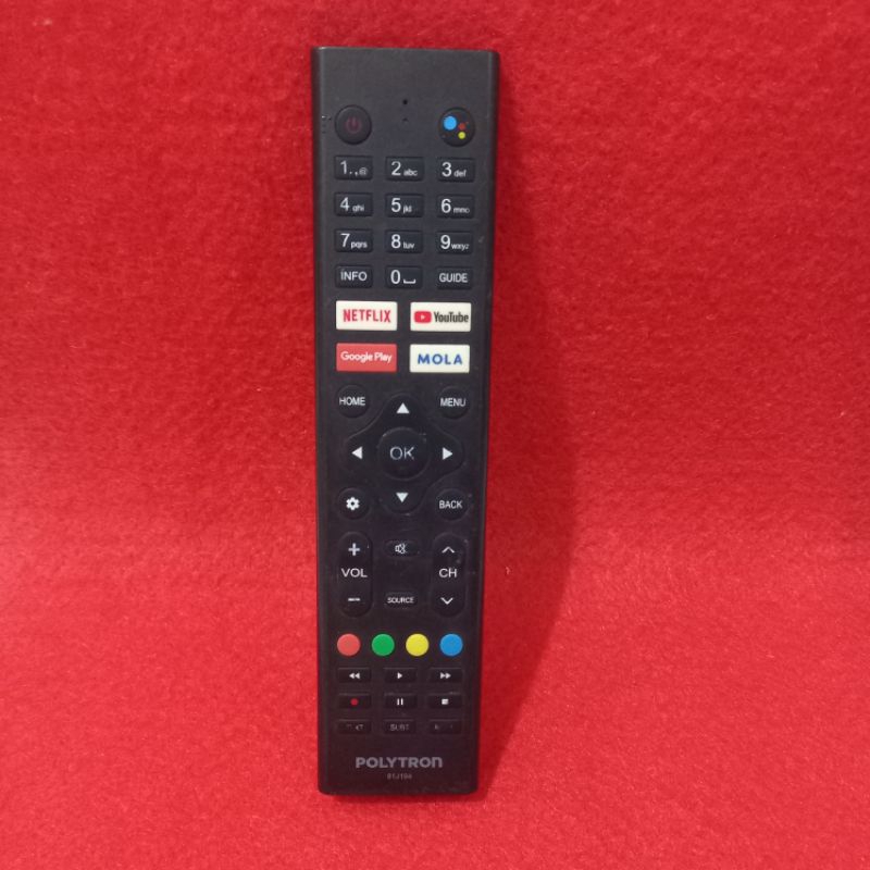 Remote TV LED LCD POLYTRON Smart TV Android Original Asli . 81J194 .