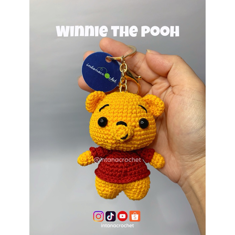 Winnie the pooh amigurumi - Winnie the pooh crochet - Winnie the pooh bagcharm - Gantungan tas Winni