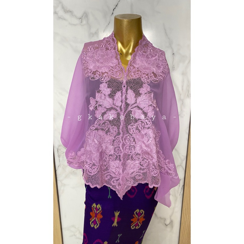 KEBAYA BORDIR BUNGA UNGU / KAIN KEBAYA / KEBAYA BALI