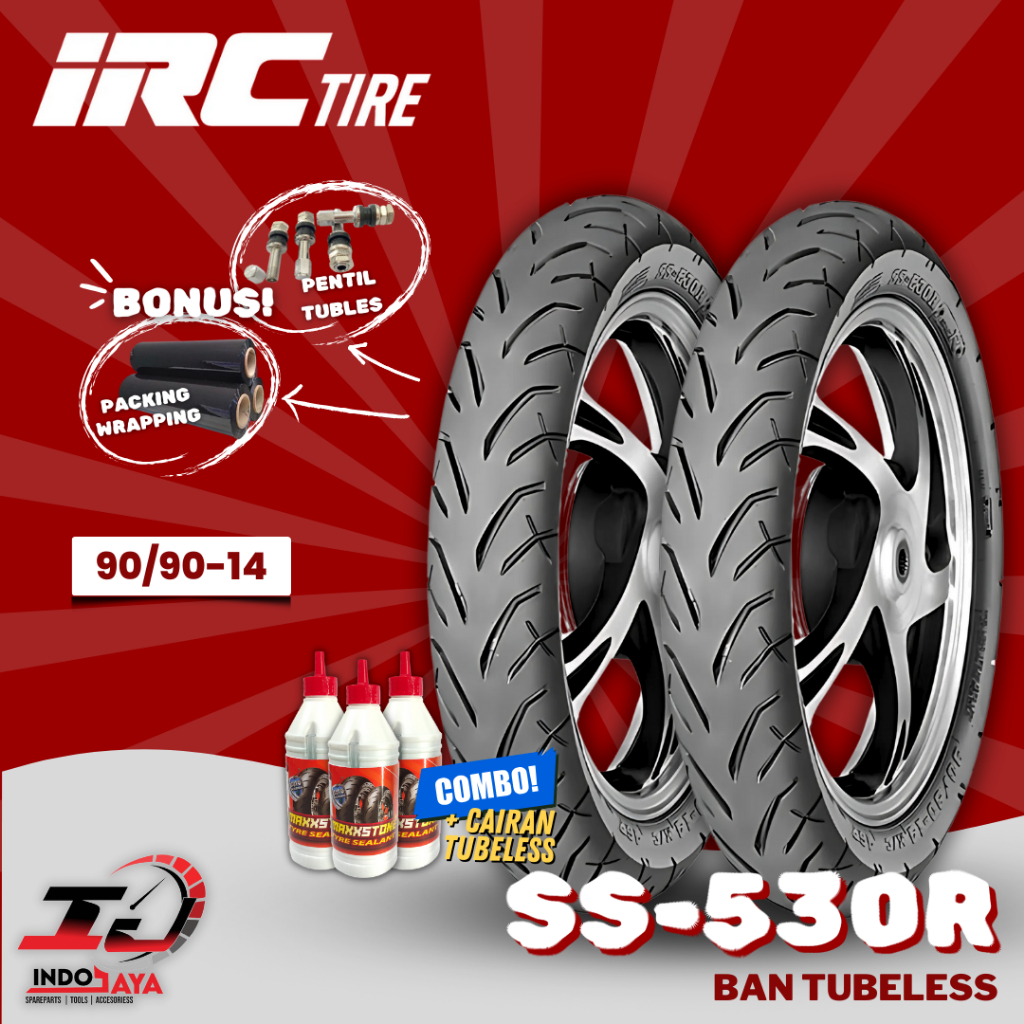 [READY COD] BAN LUAR TUBELESS IRC SS-530R (90/90-14) BAN DEPAN DAN BELAKANG TUBLES SS 530F 530R / IR