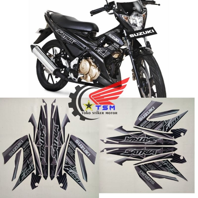 Stiker Striping Lis Body Motor Suzuki Satria Fu F150 Facelift 2014 Full Hitam Fullset