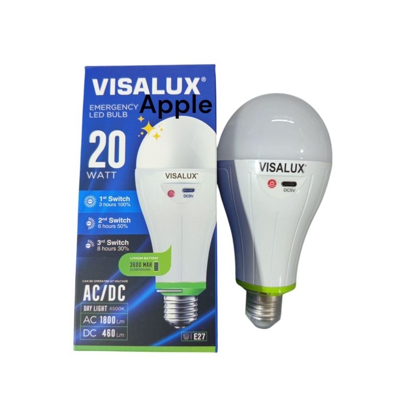 Lampu Emergency Visalux ac/dc 20watt/bohlam emergency visalux 20watt