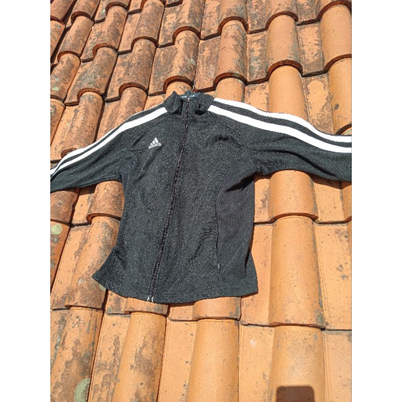 Tracktop Adidas Hitam / Black White / Bw / Putih