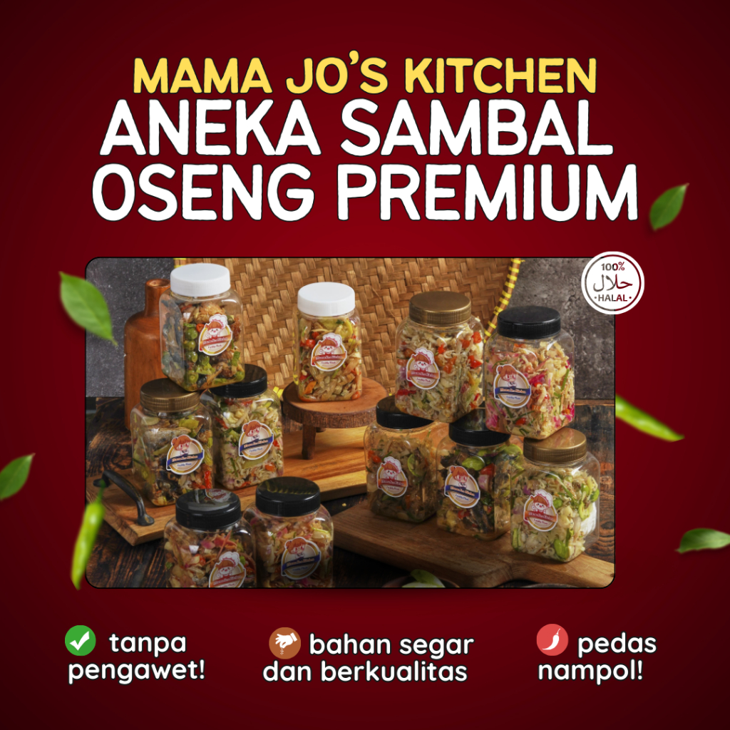

Sambal Oseng Premium Mama Jo's Kitchen - Aneka Sambal Oseng Premium Homemade - Makanan Non MSG - Lebaran Idul Fitri | Paket Sahur | Sambel Siap Makan | Sambel Non MSG | Rekomendasi Sambel