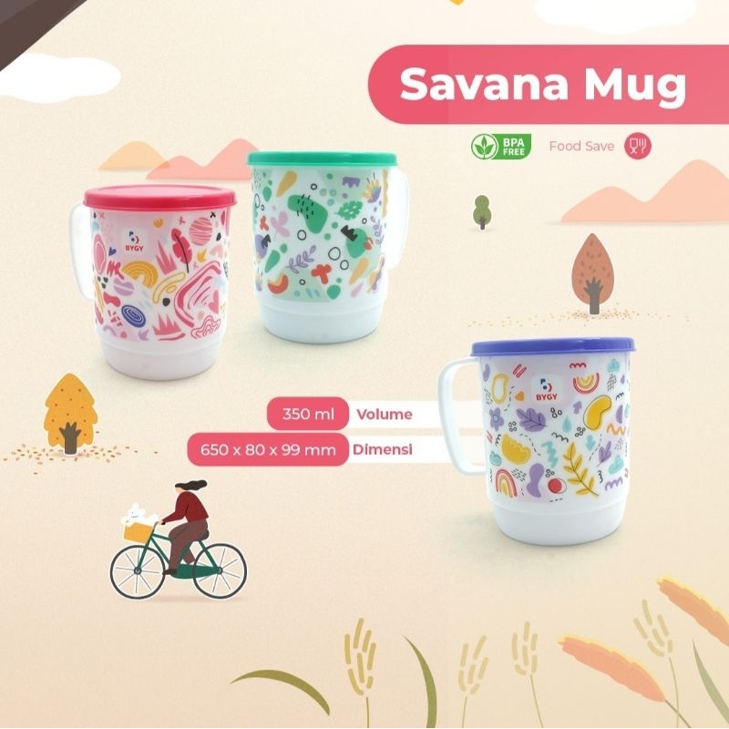 Mug Kecil SAVANA Cangkir +Tutup BPA Free PP5
