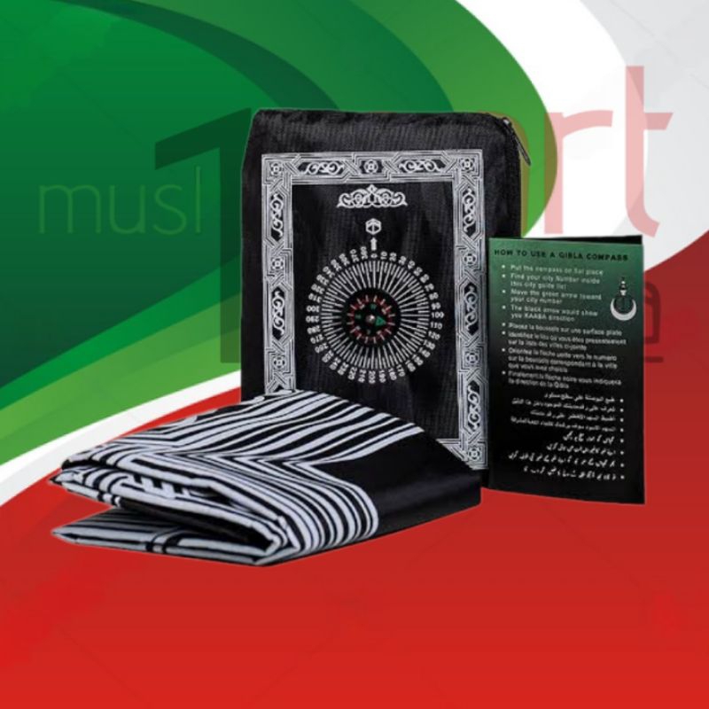 Sajadah Kantong plus Kompas Arah Kiblat - Sejadah Travel & Arah Sholat