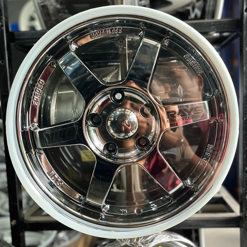 TE37 black chrome ring 16