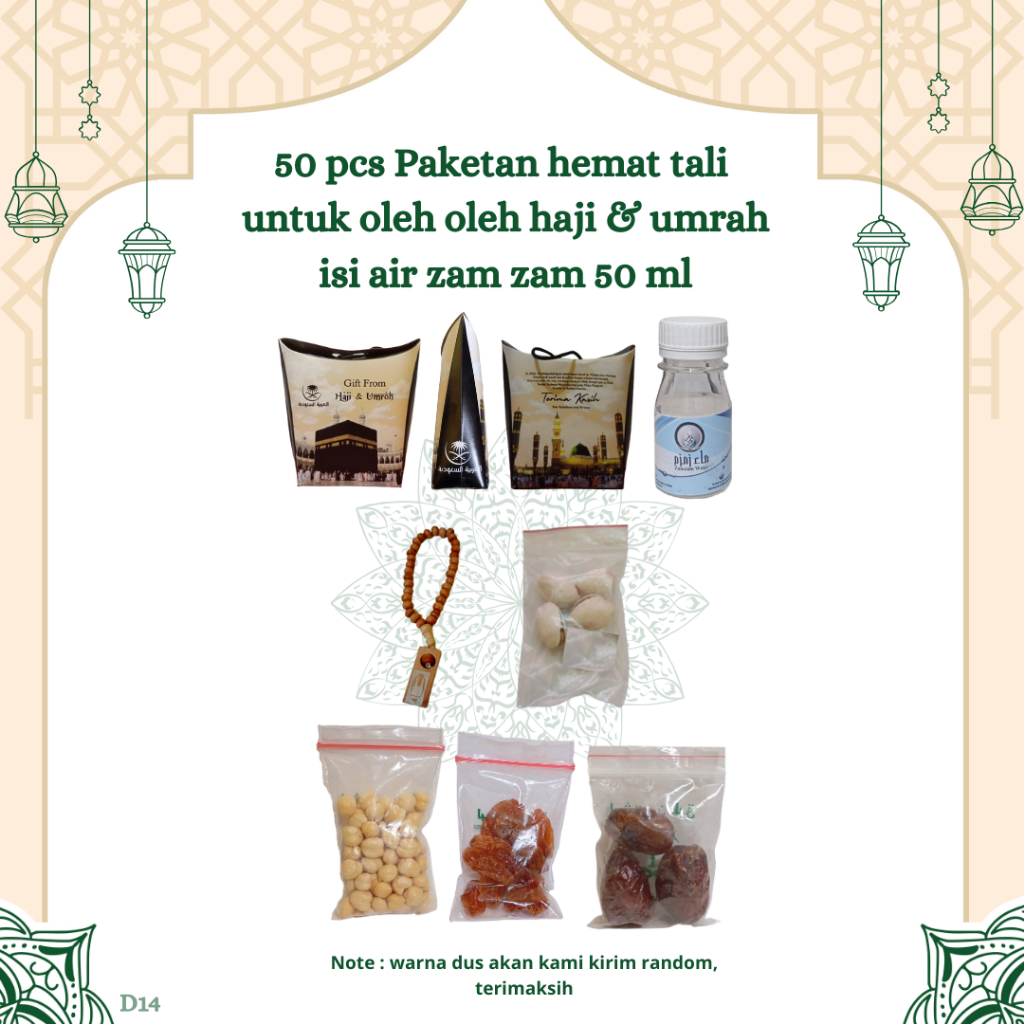 

Xmaster 50 pcs paketan hemat tali untuk oleh oleh haji dan umroh ( botol isi air zamzam 50 ml )