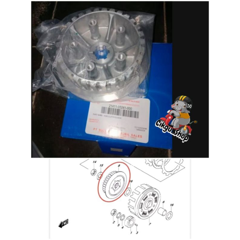 Rumah Tutup Kampas Kopling Lawan Kaki 5 Hub Clutch Sleeve, Suzuki Satria Fu fi injeksi, Suzuki GSX R