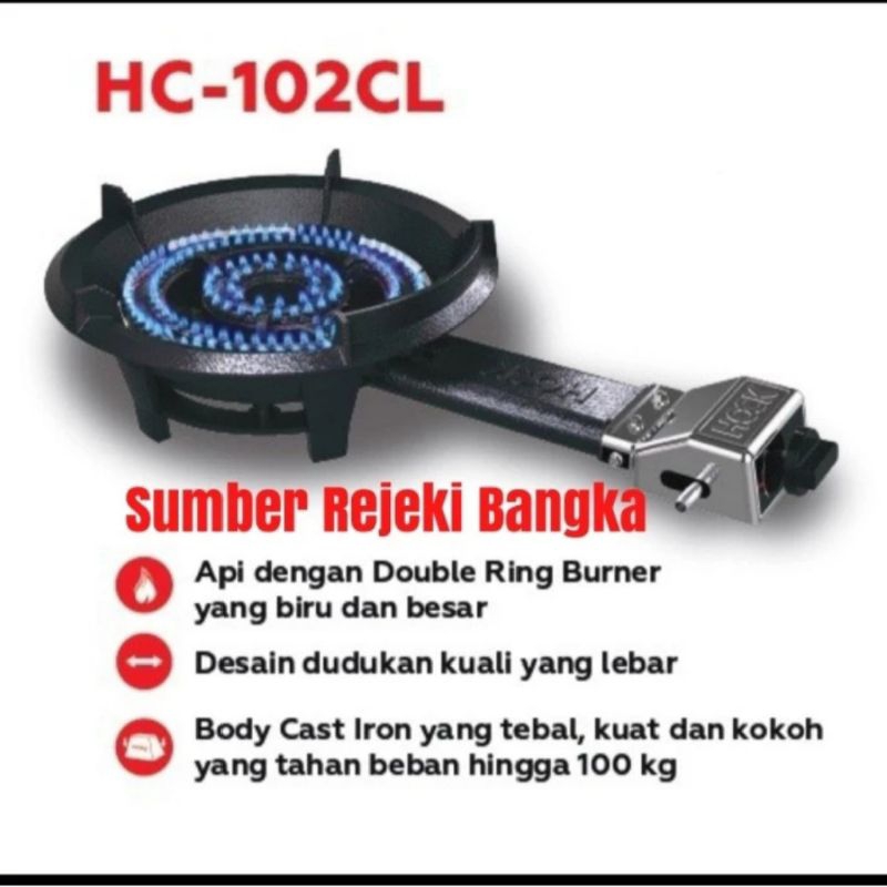 KOMPOR GAS CAST IRON HOCK HC-102CL/HC-102 CL