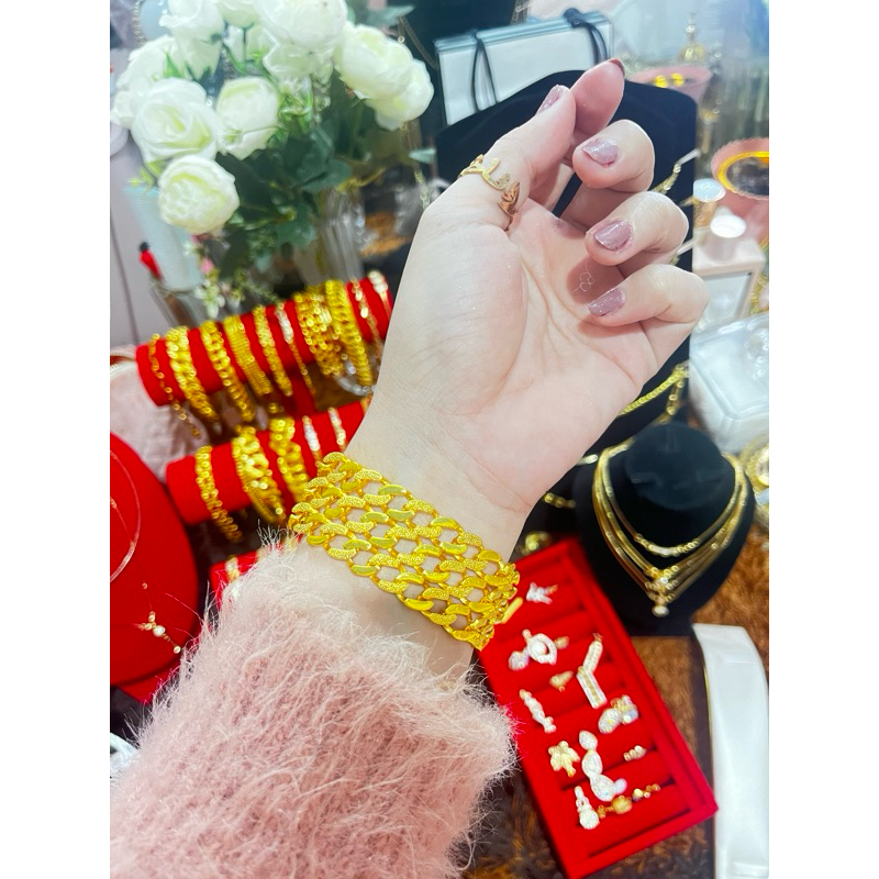 [GRATIS EMAS] Gelang Titanium HQ Lapis Emas Dubai & Bangkok 22K/24K