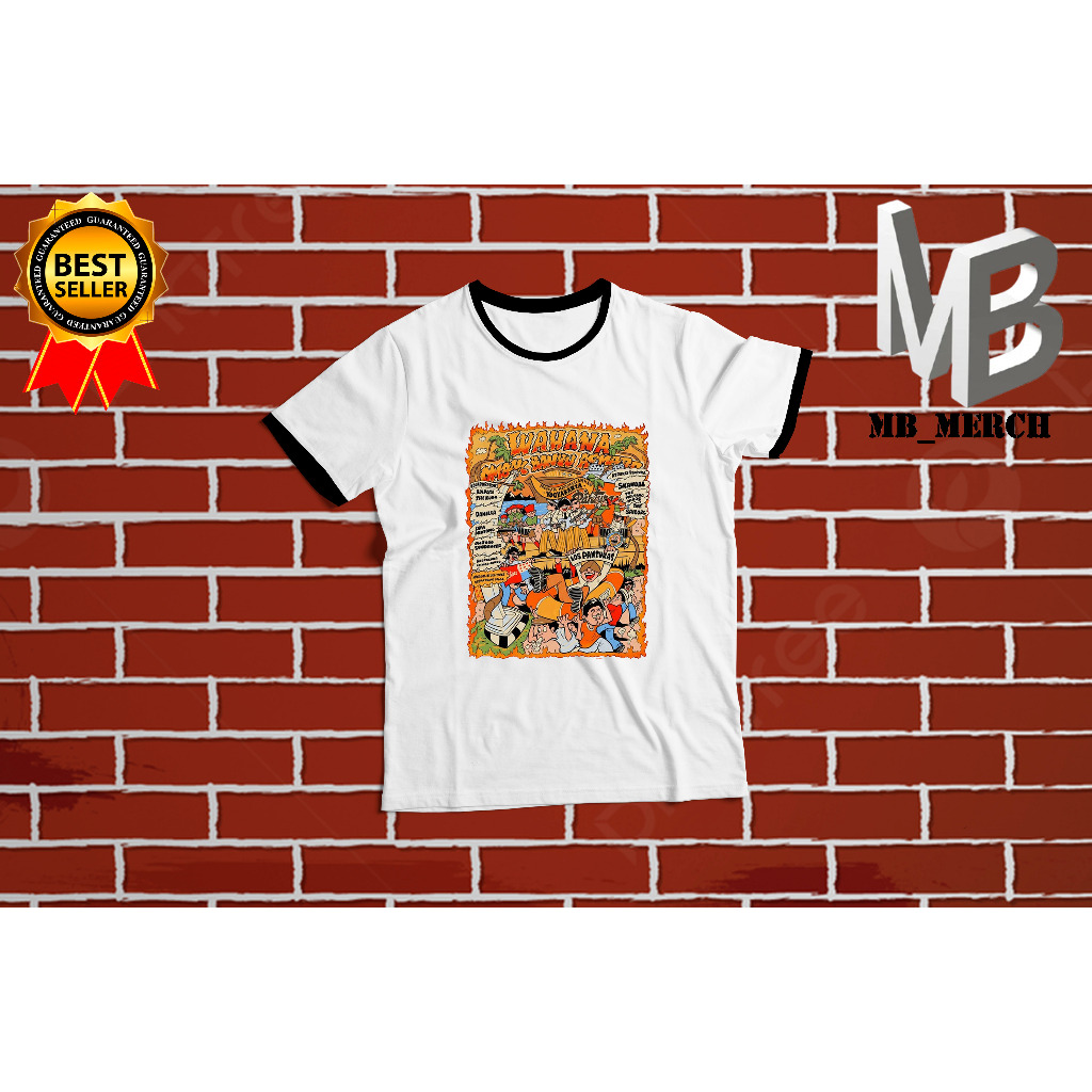 BAJU KAOS RINGER TEE THE PANTURAS - OMBAK BANYU BAHAN COTTON COMBED 24S Premium Limited Edision MB_M