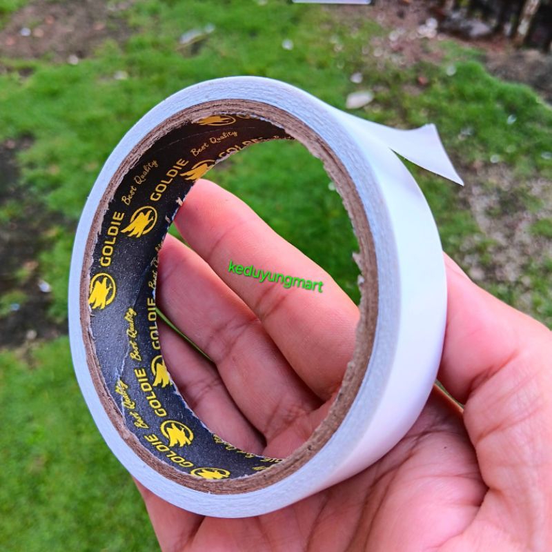 

Dobel tip double dobble tape ukuran lebar ½ dan 1 inch
