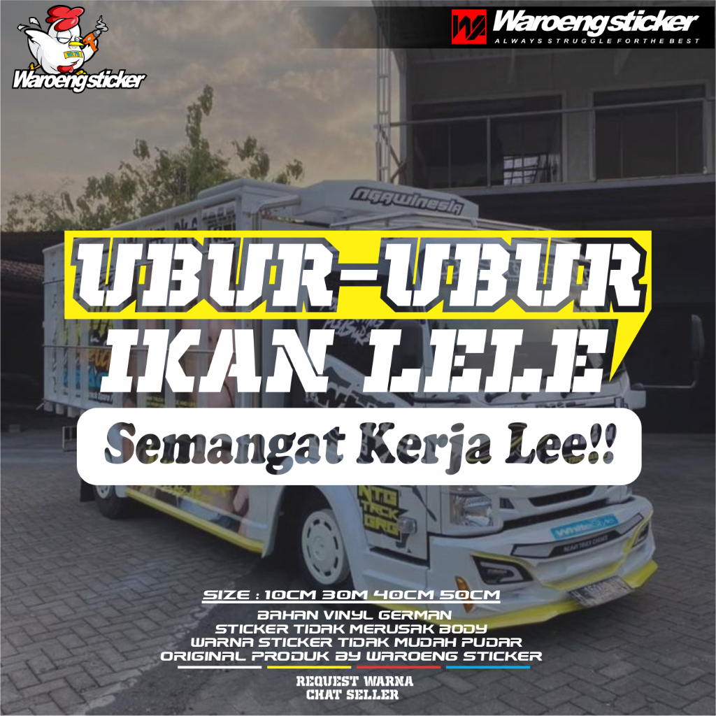 sticker kaca samping truk ubur ubur ikan lele cutting  variasi kaca samping truk pick up mobil