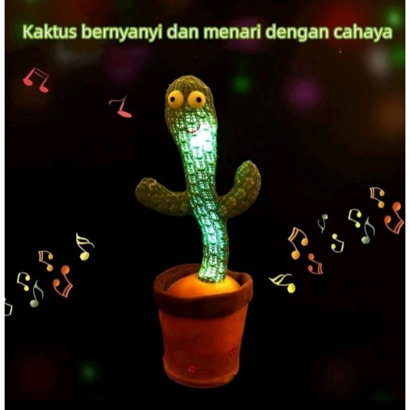 Mainan anak kaktus goyang kaktus dancing kaktus joget lucu bisa rekam murah boneka kaktus