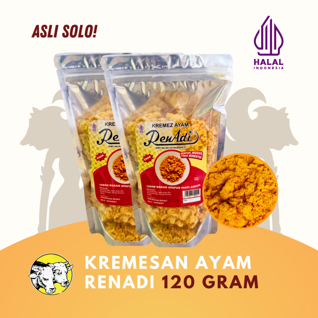 

[Bundling Isi 2] Kremes Ayam Renadi 120gr/Pouch