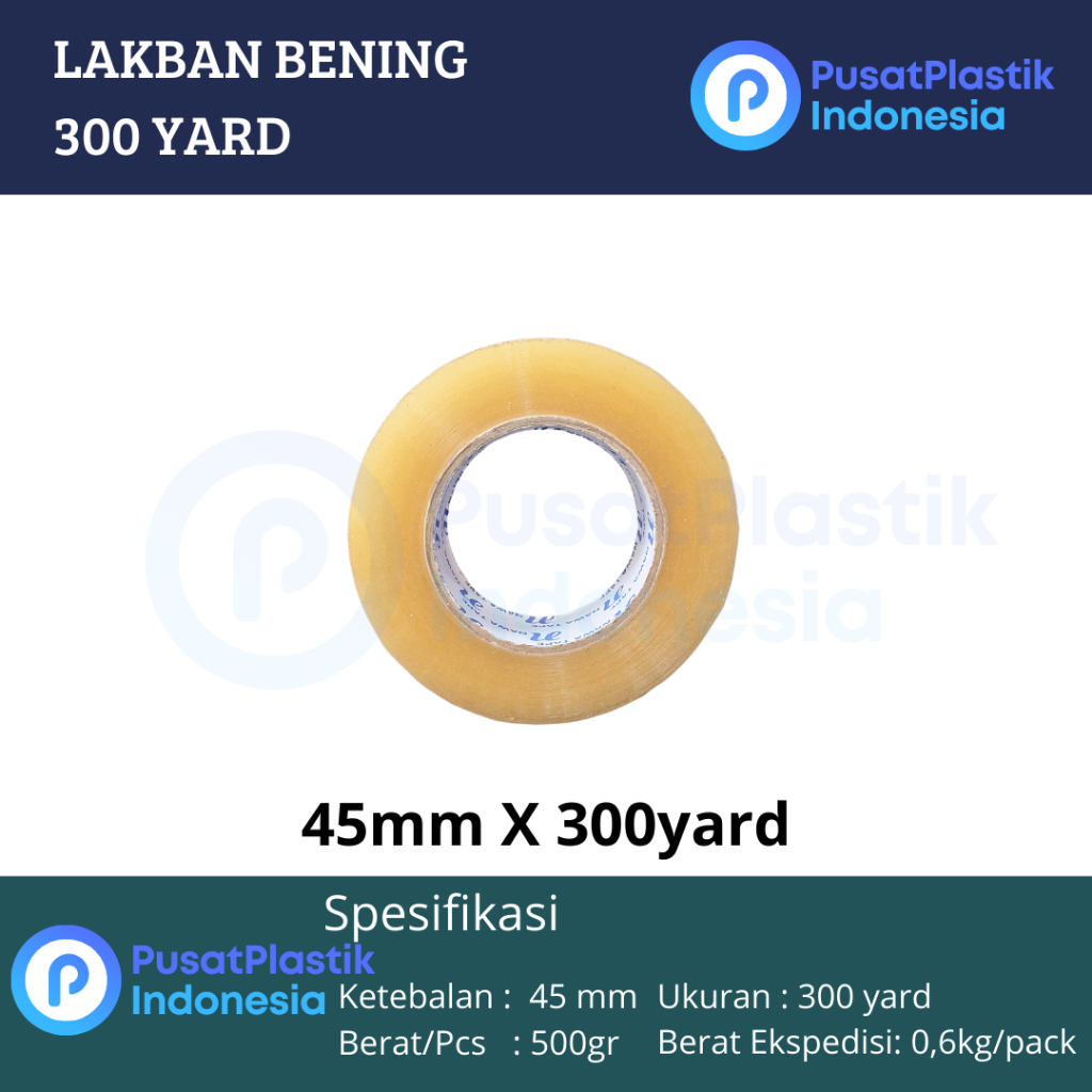 

Lakban Bening Coklat 300 Yard Isolasi Selotip Clear Tape 45mm Daya Lengket Kuat Murah