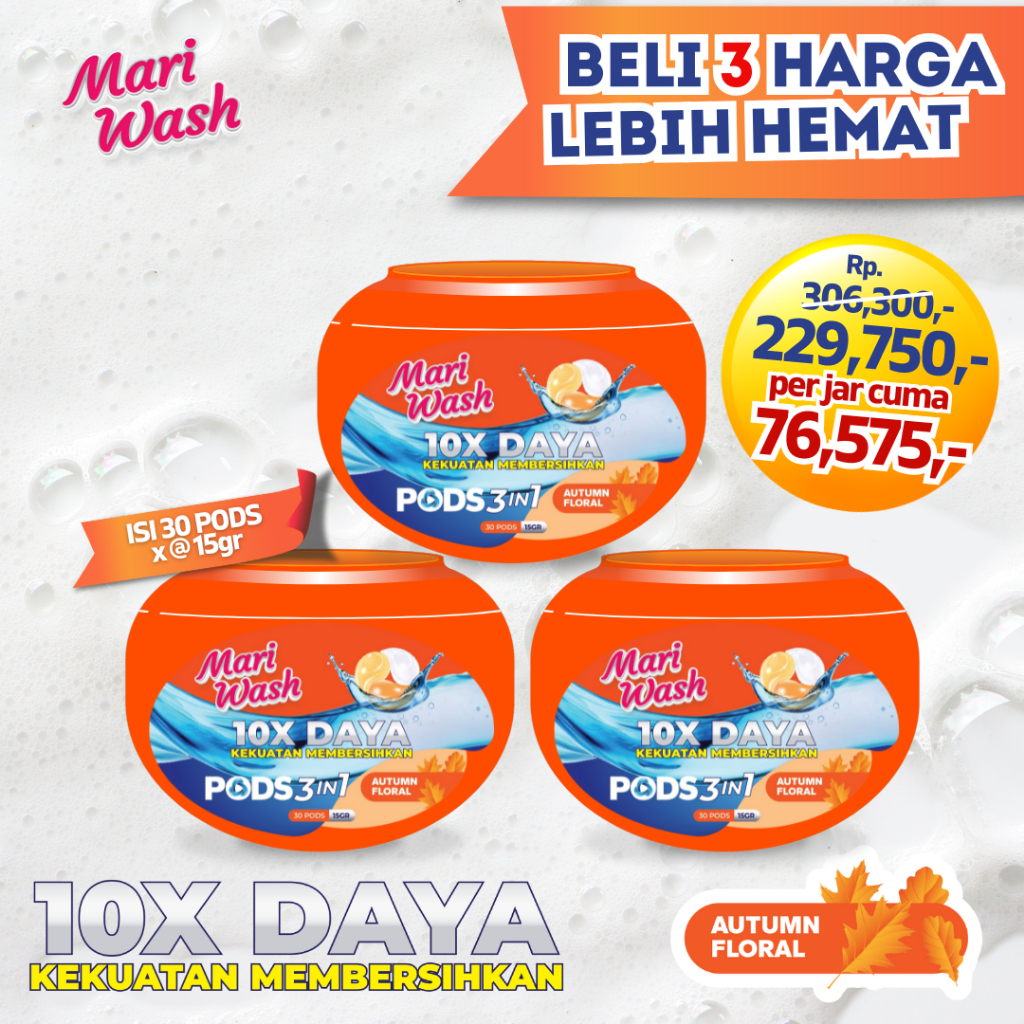MARI WASH Pods 3in1 Paket Isi 3 - Autumn Floral