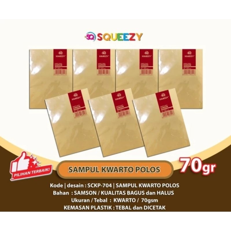 

Squeezy - Sampul Buku Padi Kwarto 20 lembar / Kertas Sampul Buku Padi Coklat Nama Kwarto Squeezy Isi 20 Lembar