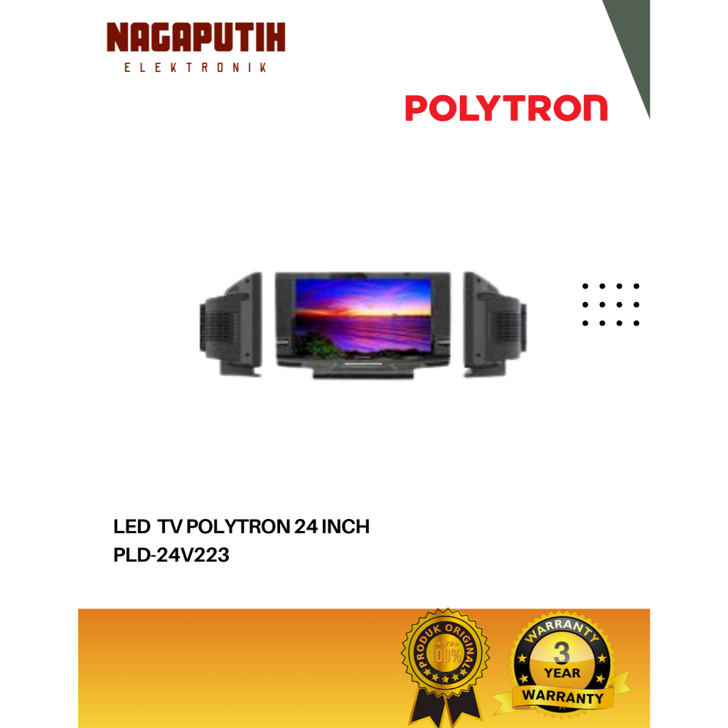 POLYTRON LED TV 24 INCH PLD-24V223 DIGITAL TV GARANSI RESMI