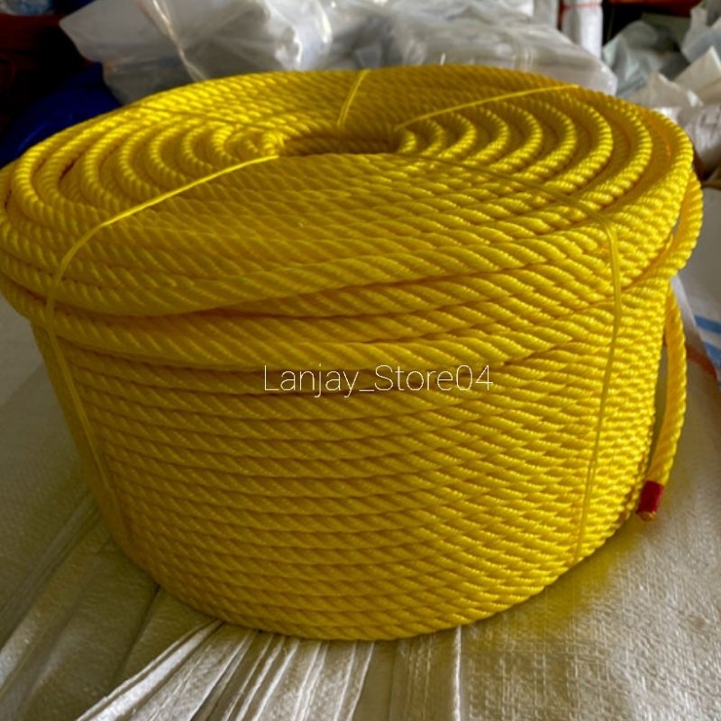 

1 Roll Tali Tambang Plastik Kuning 8mm panjang -+200 Meter