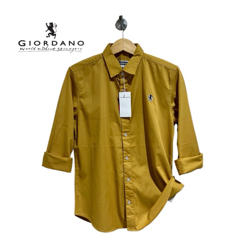 YU8 Kemeja Giordano pria lengan panjang premium / kemeja Giordano pria slimfit