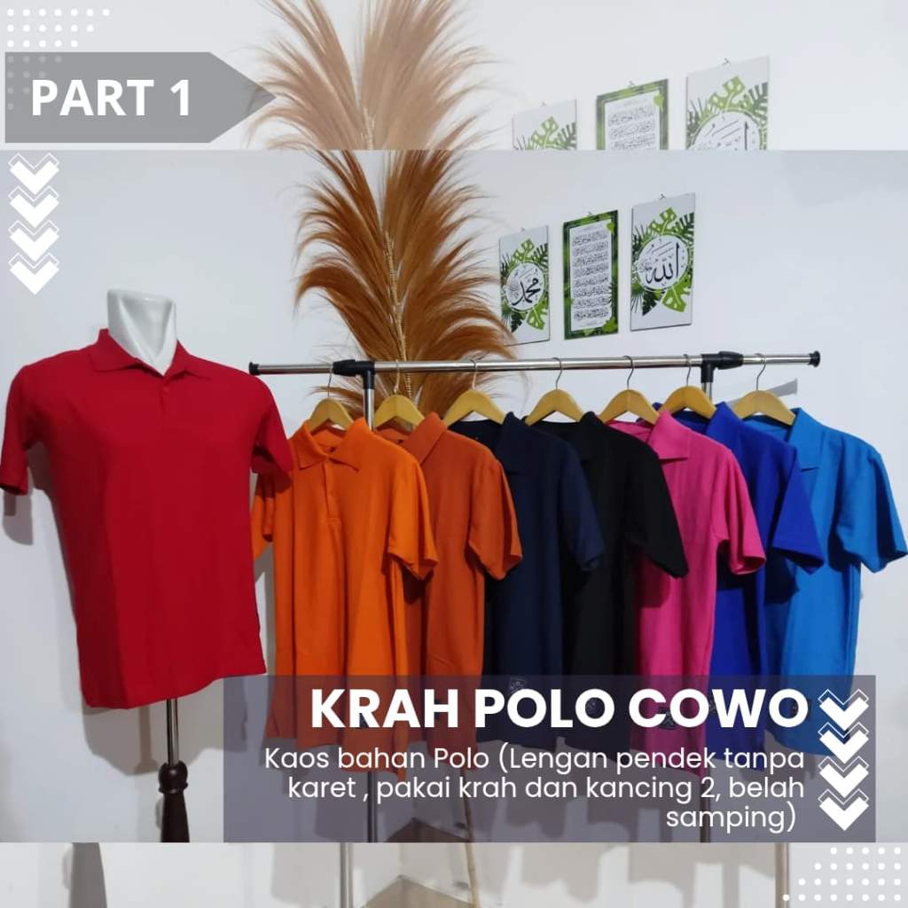 (Part 1) Kaos Krah Polo Pique Cowo lengan pendek bahan cotton pique